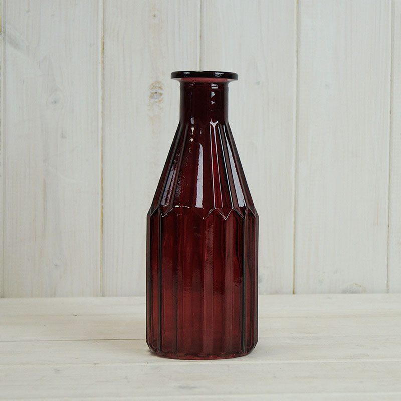 Ruby Geo Glass Bottle (H19.7cm) detail page